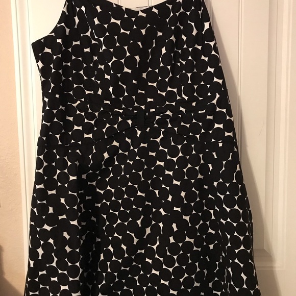 Vintage Style En Focus Brand White with Black Polkadots Dress 22 W - Picture 1 of 4